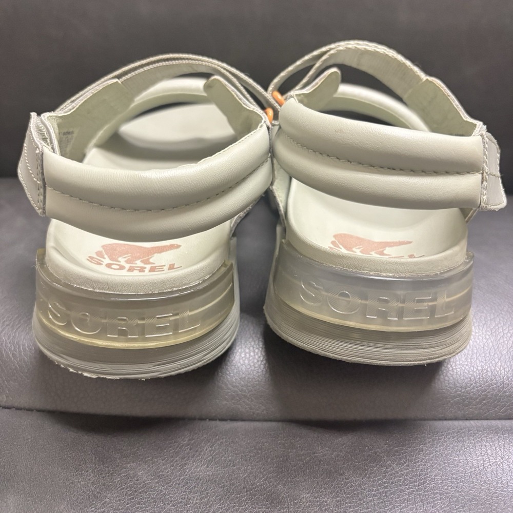 Sorel Viibe Sandals Womens Size 9 Soft Green Leather Slingback Comfort Flat Vibe - Picture 8 of 11